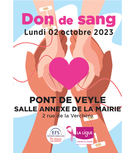 Affiche don du sang Pont-de-Veyle 440x500